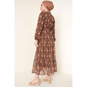 Tunique de caftan en Satin modeste de fabrication turque nouvelle mode musulmane de Dubaï vêtements islamiques d'hiver conception ethnique Abaya coton été - Product Image 6