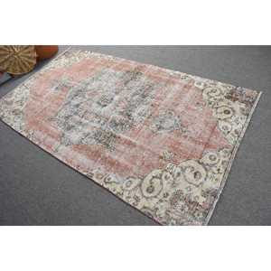 Turkish 4.4x7.6 ft Rug, Vintage Rug, <b>Red</b> Ombr Rug <b>Wool</b> - Product Image 1