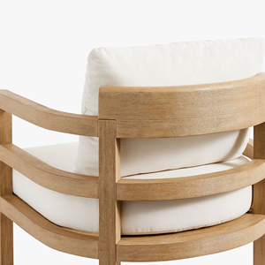 Ensemble de canapés de jardin en bois de teck Mobilier d'extérieur Canapé en bois de rotin de teck et table basse pour l'utilisation du parc de restaurant de plage-Megan - Product Image 5