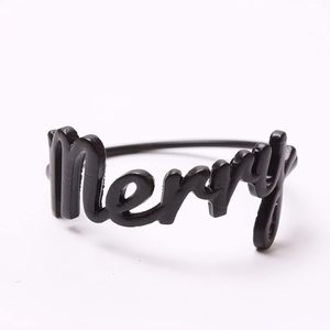 Elegante servilletero de metal negro Merry para uso en restaurante de Navidad en precio al por mayor de La India - Product Image 5