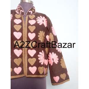 A2ZCraftBazar Cotrise <b>Jacket</b> Vintage Embroidery <b>Mandarin</b> <b>Collar</b> Regular Fit Breathable Eco-Friendly All-Season Cotton Lined - Product Image 2