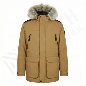 Veste parka à capuche imperméable personnalisée avec col en fourrure, manteau d'hiver, nouveau, chaud, épais, mode décontractée pour hommes, automne, extérieur - Product Image 1