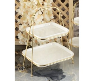 Contemporary Cake Stand with Metallic Finish for Dessert Serving and Luxury Table Styling - Product Image 4