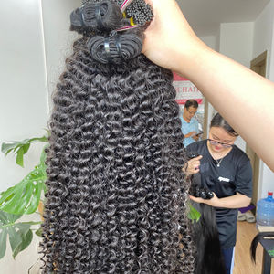 Vente en gros paquets de cheveux bouclés crépus extensions de tissage de cheveux humains vierges vietnamiens cheveux humains bruts - Product Image 1