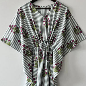 ชุดเดรสแขนยาวสไตล์เกาหลีสำหรับผู้หญิง, ผ้าฝ้าย100% พิมพ์ลายดอกไม้ใส่นอนชายหาดใส่บิกินี่น้ำหนักเบาธรรมชาติ - Product Image 1