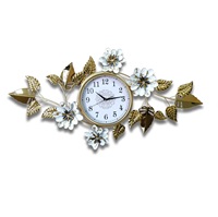 Jam Dinding Logam Analog Quartz Modern Desain Daun Terbaik, Cocok untuk Luar Ruangan, Pernikahan, Ulang Tahun, Dekorasi Rumah, Hadiah, dan Lainnya