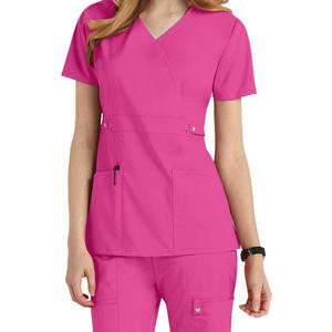 High Quality Eco-Friendly Knitted Women's Nurse Uniforms 2024 Comfortable Nursing <b>Scrubs</b> <b>Set</b> Wholesale - Product Image 3