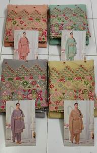 Punjabi Cultural amarillo hecho a mano Zari trabajo cosido Georgette semi-cosido recepción Kurti chicas seda larga Salwar fiesta - Product Image 5