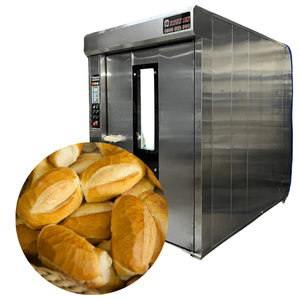 Four rotatif à 32 plateaux en stock chariot 1.5Hp four à pain commercial fer acier inoxydable intégré commercial cuisson grossiste direct - Product Image 1