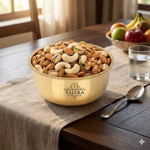 ชามทองเหลืองแท้แบบอินเดีย สำหรับเสิร์ฟ ใส่อาหาร มอบเป็นของขวัญ ขนาด 12 ออนซ์ ชามทองเหลืองโบราณ - Product Image 3