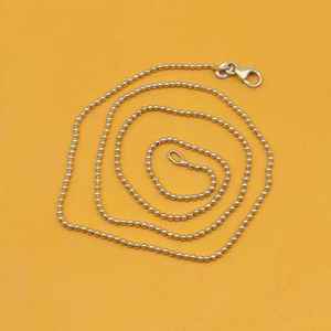 925 estampado hecho a mano delicado diseño de bola collar de cadena cadenas finas collares disponibles 16 18 20 22 pulgadas de longitud plata esterlina - Product Image 3