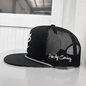 หมวกแก็ปปีกแบนแบบปรับได้หมวกแก๊ป Gorras Trucker 5แผงหมวกแก็ปแบบพรีเมียมปักโลโก้3D แบบกำหนดเองขายส่ง - Product Image 2