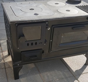 ESTUFA DE LEÑA DE MADERA CON HORNO Y COCINA PARA SALA DE ESTAR Y VILLA, DISEÑO TRADICIONAL - Product Image 5