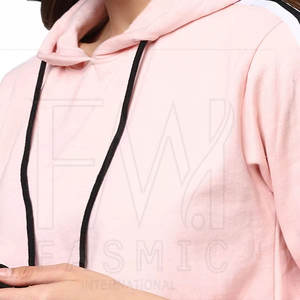 2025 haute qualité femmes manches longues pull à capuche hiver doublé recadrée dames vêtements patchs personnalisés col à capuche - Product Image 5