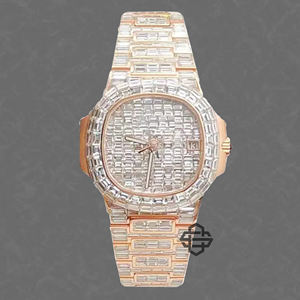 Montre de luxe pour homme à quartz avec cadran en moissanite, bracelet en acier inoxydable, boîtier carré de 41 mm, mouvement ETA, affichage analogique - Product Image 3