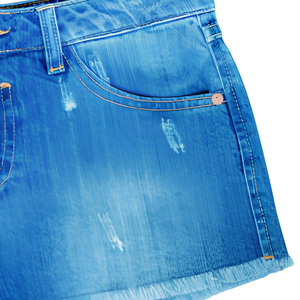 Shorts en jean délavé pour femme, coupe ample, style streetwear décontracté, teinture vintage personnalisée, printemps-été, vente en gros en vrac, usine de vêtements - Product Image 4