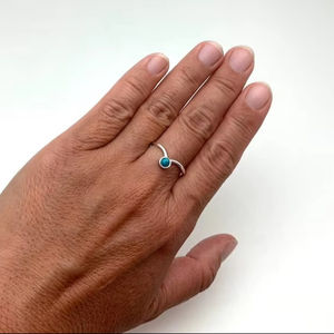 Anillo clásico joyería para mujer plata estilo bohemio joyería 925 plata esterlina turquesa piedra preciosa anillo hecho a mano regalo para esposa - Product Image 5