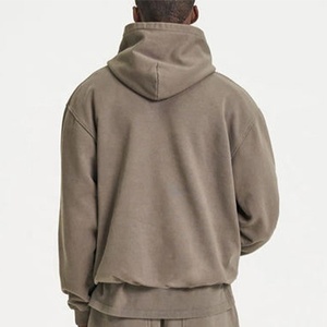 Pull à capuche épais 100% coton de qualité luxueuse pour hommes Impression bouffante Streetwear d'hiver surdimensionné Brodé sur mesure - Product Image 3