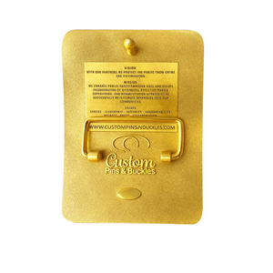 Boucle de ceinture Corcoran State Prison - Alliage métallique or et argent, logo personnalisable, style épingle - Product Image 2