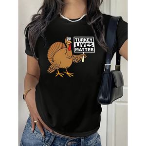 Camiseta de ocio para mujer para Primavera/Verano Top estampado estándar de un color hecho en China - Product Image 1