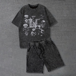Conjunto de 2 Piezas de Verano para Hombre, Camiseta de Manga Corta y Pantalones Cortos, Algodón Suave y Transpirable, Ropa Deportiva Casual - Product Image 1