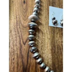 Navajo Handmade Fine Jewelry <b>Sets</b> Sterling Silver Graduated Jumbo <b>Pearls</b> - Product Image 4
