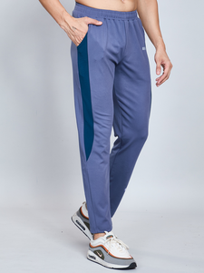 Pantalon de survêtement gris acier taille élastique matériau en nylon extensible confortable pour des entraînements décontractés de haute performance - Product Image 5