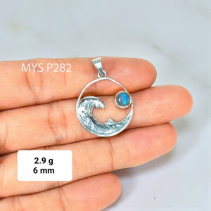 จี้ลาบราดอไรต์เงินแท้ 925 ทำมือ ขายส่งเครื่องประดับเงินแท้ - Product Image 1