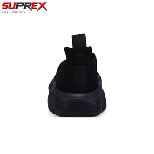Baskets noires à lacets sur mesure, sport décontracté, faites à la main, imprimé léopard, anti-odeur, tissu extensible, chaussures de mode d'extérieur Suprex - Product Image 3