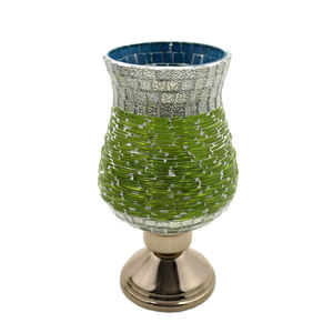 Support décoratif en métal et mosaïque pour éclairage de table en fer en vrac fait à la main pour la maison mariage noël - Product Image 1