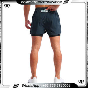 Pantalones cortos de gimnasio para hombre, 2 en 1, poliéster, 5 pulgadas, secado rápido, pantalones cortos de compresión para exteriores para hombre, pantalones cortos de gimnasio ajustados para correr para hombre - Product Image 6