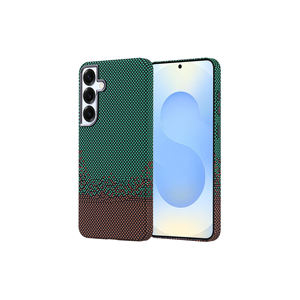 Pour Samsung Galaxy S25 Plus, compatible MagSafe, coque aspect fibre de carbone, étui de protection en silicone vert pour modèle 14 Plus - Product Image 1