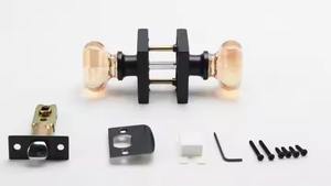 Perilla de Puerta de Vidrio Negra y Naranja Elegante, Manija Redonda Decorativa, Perfecta para Dormitorio, Oficina e Interiores Modernos - Product Image 4