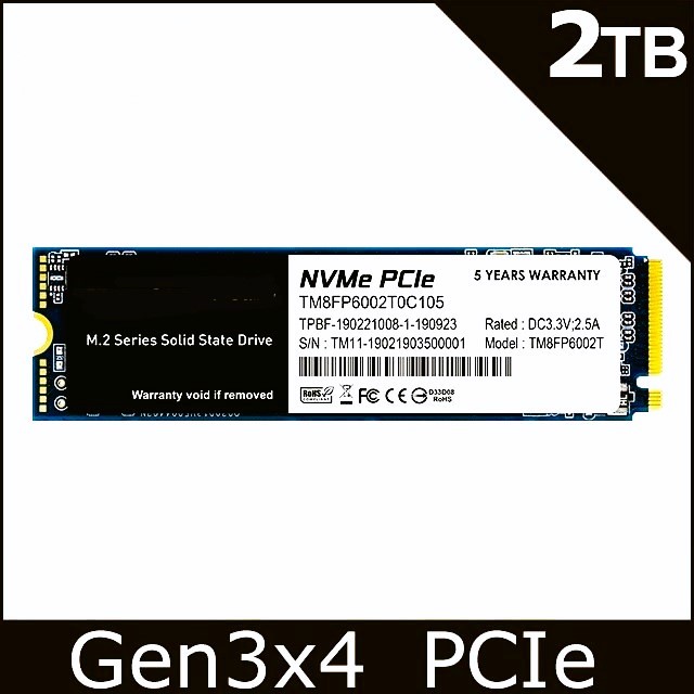 Mintech M.2 NVMe PCIe Gen3x4 1TB SSD New Desktop Internal Storage 5 Years Warranty 2400MB/s Read 2100MB/s Write Aluminium Alloy