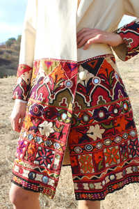 Women's <b>Long</b> Sleeve <b>Winter</b> Jacket Hand Embroidered Knee Length Party Wear with Patterns Decoration Woven Cloth Fabric - Product Image 3