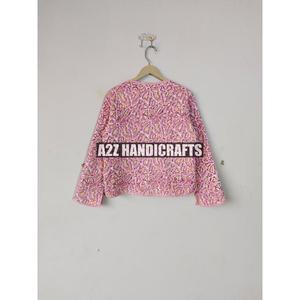 Veste d'hiver en coton matelassé fait à la main pour femmes nouveau Style bloc imprimé Animal automne longueur régulière Kimono manteau bouton rayure - Product Image 6