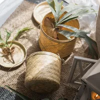 Panier en bambou conçu avec un matériau écologique solide pour une organisation pratique et une présentation décorative
