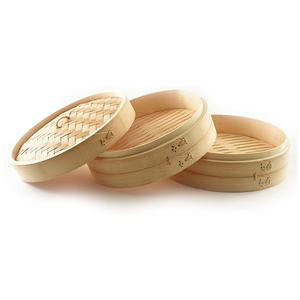 Vaporera portátil de bambú natural de una sola capa para cocinar baos, dumplings y dim sum - Product Image 2