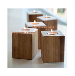 Bougeoir de luxe avec logo personnalisé de n'importe quelle taille bocaux vides en bois personnalisés pour la décoration intérieure bocaux à bougies de mariage décoration - Product Image 2