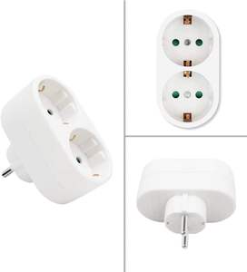 อะแดปเตอร์ 2 ช่องเสียบแบบ Schuko พร้อมปลั๊กพ่วง 2 ช่อง 2 x 16A สูงสุด 3680W สีขาว ยี่ห้อ Don Feliz - Product Image 3