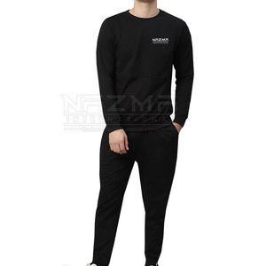 Survêtements respirants à motif uni pour hommes Style de rue Tenue de couleur unie pour la maison ou le sport en hiver - Product Image 1