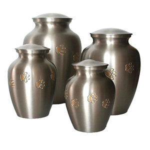 Urna de cremación grabada con pata de latón de peltre clásico, diseño Premium, ataúd para cenizas de mascotas, urna de recuerdo conmemorativa funeraria líder - Product Image 1