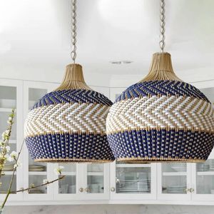 Lamp Shades & Covers <b>Rattan</b> Hand Woven Home Decor Ceiling <b>Pendant</b> <b>Lights</b> Modern Chandelier Lightings - Product Image 1