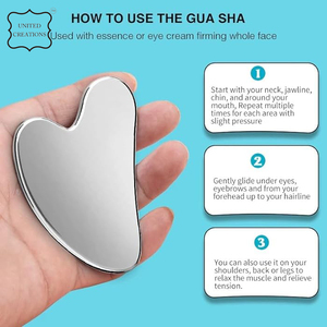 Pure Natural Copper Metal Guasha Facial Shaping SPA Scraping Board Custom Logo Brass <b>Face</b> Skin Care Kansa Gua Sha <b>Massage</b> Tool - Product Image 3