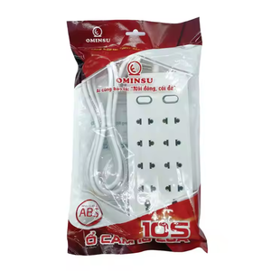 Ominsu ซ็อกเก็ตเสริม2500W พร้อมซ็อกเก็ตอเนกประสงค์2ตัวและซ็อกเก็ตสองขา8ตัวและสายไฟขนาด2.5ม.-สีขาว - Product Image 5