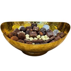 Bol à chocolat en métal doré martelé de luxe, élégant plat à bonbons festif pour mariage et décoration de la maison, prix d'usine - Product Image 1