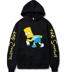 Sweat-shirts à imprimé graphique Bart Simpson FRIENDS, tricotés, automne, dessin animé, sweat-shirts pour hommes, décontractés, streetwear, polyester, polaire, pull-over - Product Image 3