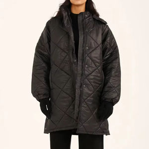 Chaqueta Acolchada Personalizada para Hombre, Estilo Urbano, para Invierno y Otoño, Cuello Alto, Técnica Lavada, Cremallera Frontal, Lona Lisa, Precio Bajo - Product Image 1