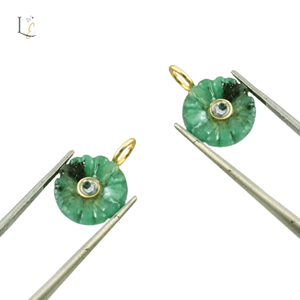 Colgante de Esmeralda Genuina Tallada en Forma de Flor con Incrustaciones de Circonio, Colgante de Esmeralda Natural, Plata de Ley 925, Dijes Finos - Product Image 5