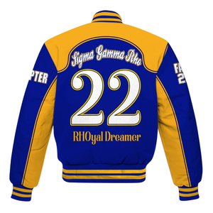 Sigma Gamma Rho 1922 Poodle Pride Varsity Jacket Royal Blue SGRho Greek Letterman Premium Fashion Coat - Product Image 5